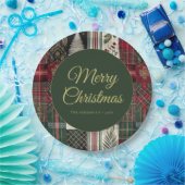 クリスマスモダンのプ素朴ライドパターン ペーパープレート (パーティー)