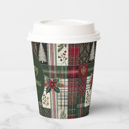 クリスマスモダンのプ素朴ライドパターン 紙コップ (左)