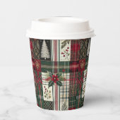 クリスマスモダンのプ素朴ライドパターン 紙コップ (裏面)