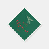 クリスマスモダンのモミの木の枝 スタンダードカクテルナプキン (角)