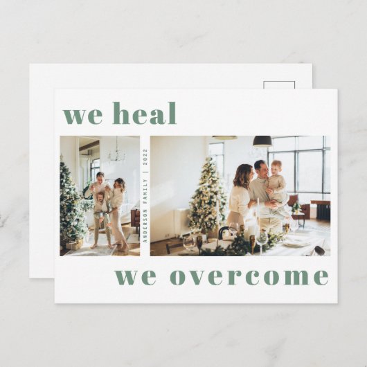 クリスマスモダンの休日の写真を乗り越えて癒す ポストカード (正面/裏面)