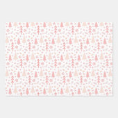 クリスマスモダンの冬のパターン ラッピングペーパーシート (正面2)