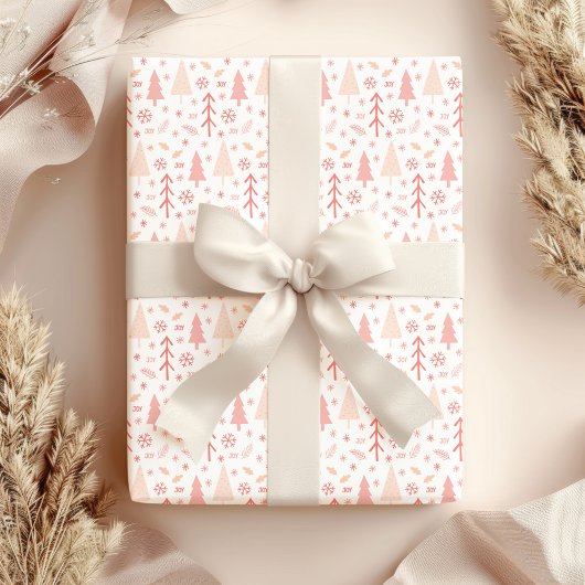 クリスマスモダンの冬のパターン ラッピングペーパーシート