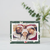 クリスマスモダンの冬モダンの緑の写真 シーズンポストカード (スタンド正面)