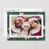 クリスマスモダンの冬モダンの緑の写真 シーズンポストカード (正面/裏面)