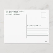 クリスマスモダンの冬モダンの緑の写真 シーズンポストカード (裏面)