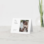 クリスマスモダンの台本を折り曲げ独身の写真 シーズンカード (正面)