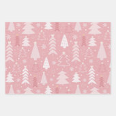 クリスマスモダンの木と雪の結晶クリスマス ラッピングペーパーシート (正面2)