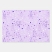 クリスマスモダンの木と雪の結晶クリスマス ラッピングペーパーシート (正面3)