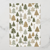 クリスマスモダンの木のコラージュ 箔シーズンカード (裏面)