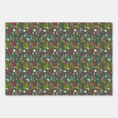 クリスマスモダンの木のサ数々のイズ ラッピングペーパーシート (正面3)