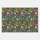 クリスマスモダンの木のサ数々のイズ ラッピングペーパーシート (正面2)