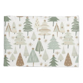 クリスマスモダンの木の茶色のパターン 枕カバー (裏面)