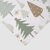 クリスマスモダンの木の茶色のパターン 薄葉紙 (詳細)