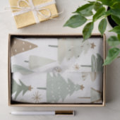 クリスマスモダンの木の茶色のパターン 薄葉紙 (ギフト)