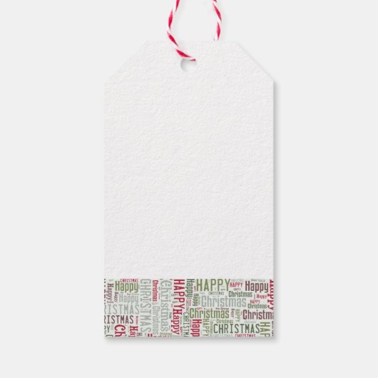 クリスマスモダンの木は緑と赤 ギフトタグ (裏面)