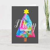 クリスマスモダンの木ファンキー色は青とピンク シーズンカード (正面)