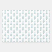 クリスマスモダンの森の木々青い緑 ラッピングペーパーシート (正面3)