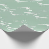 クリスマスモダンの楽しいライトグリーン ラッピングペーパー (角)