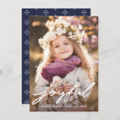 クリスマスモダンの楽しい手書きの写真 シーズンカード (正面/裏面)