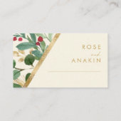 クリスマスモダンの緑 |クリームフラッ結婚ト プレイスカード (裏面)