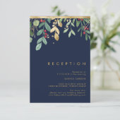 クリスマスモダンの緑 |ネイビー披露宴 エンクロージャーカード (スタンド正面)
