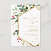 クリスマスモダンの緑 |ホワイトウィッシングウェル エンクロージャーカード (正面)
