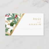 クリスマスモダンの緑 |ホワイトフラッ結婚ト プレイスカード (裏面)