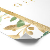 クリスマスモダンの緑 |白いカードとギフト ポスター (角)