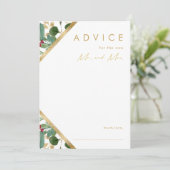 クリスマスモダンの緑 |白結婚色 アドバイスカード (スタンド正面)