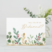 クリスマスモダンの緑 |花嫁の提案 招待状 (スタンド正面)