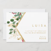 クリスマスモダンの緑 |花嫁の提案 招待状 (裏面)