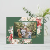 クリスマスモダンの花あいさつ写真 シーズンカード (スタンド正面)