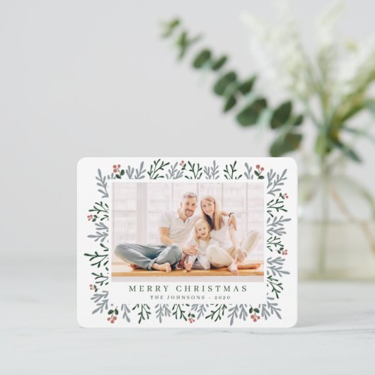 クリスマスモダンの葉と果実の植物学 シーズンカード (スタンド正面)