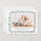 クリスマスモダンの葉と果実の植物学 シーズンカード (正面)