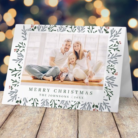 クリスマスモダンの葉と果実の植物学 シーズンカード