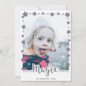 クリスマスモダンの魔法に写真を収め信じる シーズンカード (正面)