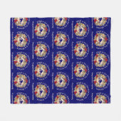 クリスマスモダンはブルーイエスが理由 フリースブランケット (正面(横))