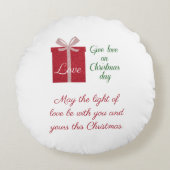 クリスマスモダンへの愛の贈り物 ラウンドクッション (正面)