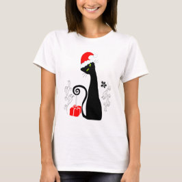 クリスマスモダンキティ猫の寝巻きシャツシャツドレス Tシャツ