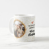 クリスマスモダングリッターフォトコラージュ コーヒーマグカップ (正面左)