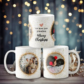 クリスマスモダングリッターフォトコラージュ コーヒーマグカップ