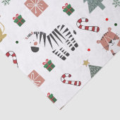 クリスマスモダンサファリ動物タイガーライオンゼブラ 薄葉紙 (詳細)