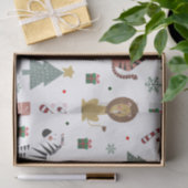 クリスマスモダンサファリ動物タイガーライオンゼブラ 薄葉紙 (ギフト)