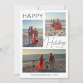 クリスマスモダンスクリプト3写真ホリデーカード シーズンカード (正面)