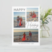 クリスマスモダンスクリプト3写真ホリデーカード シーズンカード (スタンド正面)