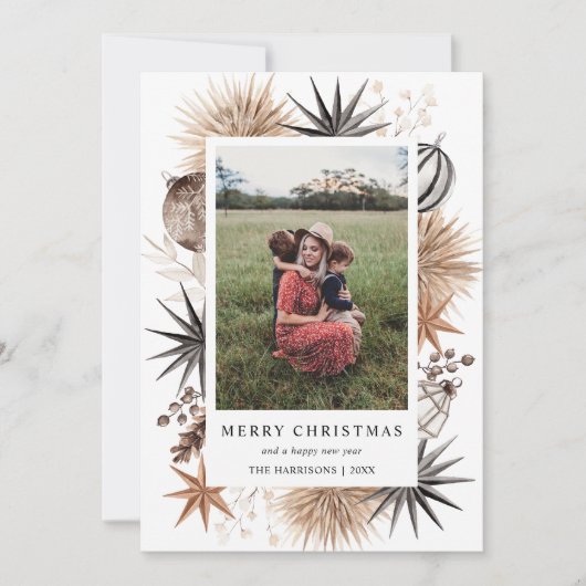 クリスマスモダンス素朴カンジフォトフレーム シーズンカード (正面)