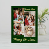 クリスマスモダンタイポグラフィフォトコラージュ 箔シーズンカード (立ち正面)