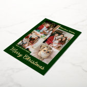 クリスマスモダンタイポグラフィフォトコラージュ 箔シーズンカード (回転した状態)