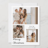 クリスマスモダンタイポグラフィ3枚フォト シーズンカード (正面)